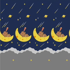 Cartoon Printed Single Bedsheet For Kids With One Pillow Cover - 60 X 90 Inches, Dark Blue & Grey | 300 Thread Count - Wrinkle Free Soft Perfect For Everyday Use