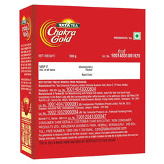 Tata Tea Chakra Gold Premium Tea - 500gm, 17.6 Ounce | Strong Tea With Long Lasting Taste - High Quality Assam Tea | Medium Caffeine Chai Patti