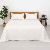 100% Pure Cotton Double Bed Bedsheet With 2 Pillow Covers - Size 90 X 100 Inches, White | Lightweight, Soft & Breathable Durable & Long-Lasting Bedsheet