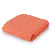 Fezora 100% Cotton Bath Towel 450 Gsm | Ultra Soft, Quick Dry, High Absorbency, Skin-Friendly Large Size Bath Towel (Orange)