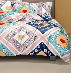 Printed Single Size Bedsheet With 1 Pillow Cover (36 X 78 Inches, Multicolor) | All Around Elastic Fitted Bedsheet | Soft Touch, Wrinkle Resistant, Skin Friendly