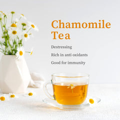 Tea Culture Of The World Soothing Chamomile Green Tea - 16 Tea Bags | Real Whole Chamomile Flowers - No Dust, Sweet Aroma & Delicious Taste | Low Caffeine