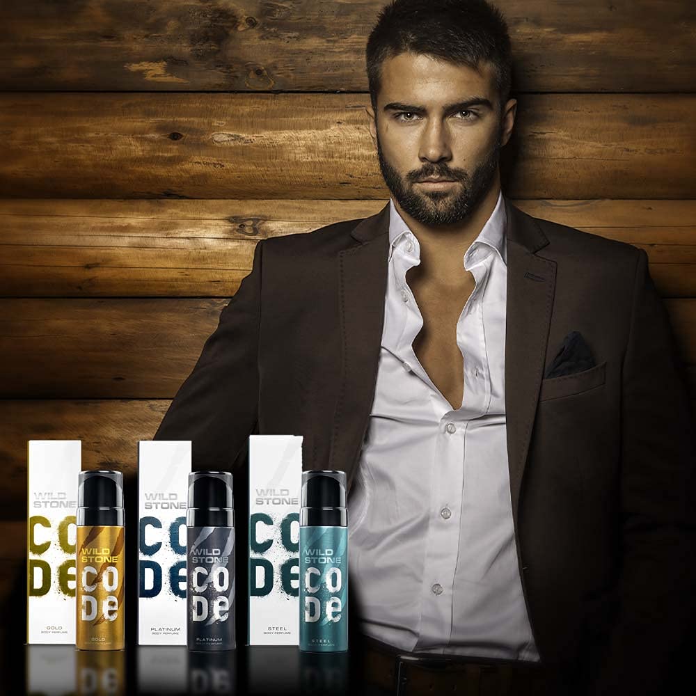 Wild Stone Code Gold Platinum & Steel No Gas Body Perfume 360ml 12.1 Fl.oz. Pack Of 3 | Perfect Gift For Men Wild Stone Code Gold Platinum & Steel No Gas Body Perfume 360ml 12.1 Fl.oz. Pack Of 3 | Perfect Gift For Men