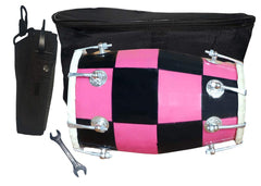 Baby Dholak Musical Instrument Drum Nuts N Bolt With Tool Kit - Pink | Perfectly Symmetric Round Dholak - Dholak For Festival, Wedding, Satsang | Very Easy To Tune