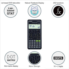 Casio Fx-82es Plus 2nd Edition - Non-programmable Scientific Calculator, 252 Functions | 10-digit Mantissa + 2-digit Exponential Display | 3-years Warranty