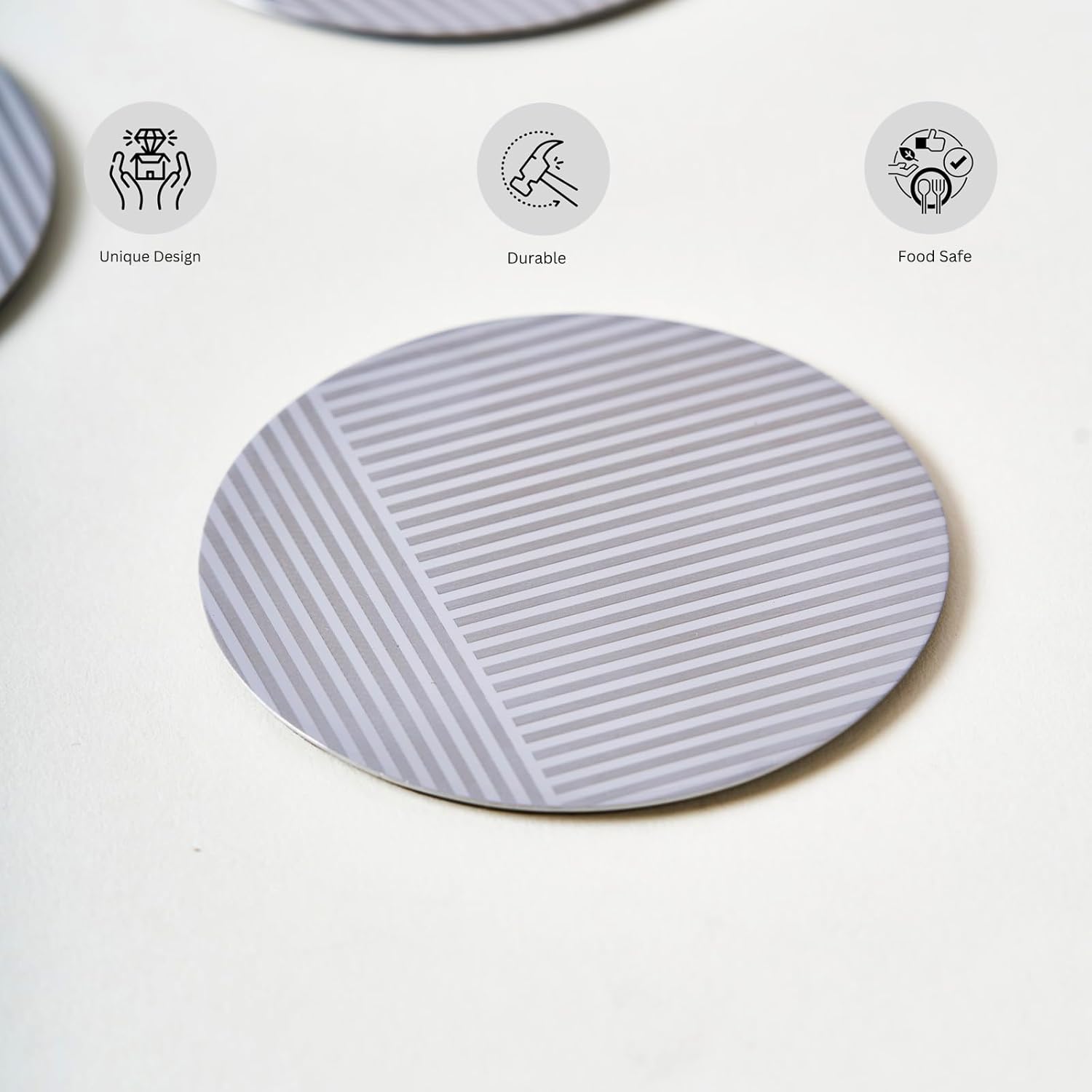 Stainless Steel Designer Round Coaster Pack Of 6, Chrome | Corporate Gifting For Diwali - Drink Glass Holder For Home, Counters Kitchen | Geometric Patterns - Serve Ware, Dinnerware & Tableware Stainless Steel Designer Round Coaster Pack Of 6, Chrome | Corporate Gifting For Diwali - Drink Glass Holder For Home, Counters Kitchen | Geometric Patterns - Serve Ware, Dinnerware & Tableware