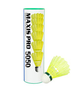 Strauss Maxis 5050 Badminton Nylon Shuttlecock | Medium Speed, Durable & Less Frequent Replacement , Green | Pack Of 6