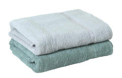 Fash Home International Quick Dry Star Border Bath Towel 1000 Gsm | Soft & Absorbent Solid Bath Towel Lightweight & Skin-Friendly Towel For Everyday Use (2 Pcs) - Olive Green & Silver Grey
