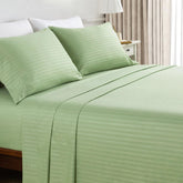 1 Fitted Elastic Bedsheet For King Size With 2 Pillow Covers - 108 X 108 Inches, Sage Green | Easy Care Instructions For Long-Lasting Elegance