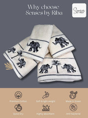 Senses By Riba All Cotton 550 Gsm Embroidered Bath Towel Set - Pack Of 4 (Style 16)