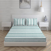 100% Cotton Bedsheet Set With 2 Pillow Covers - 101 X 108 Inches, Turquoise | Ideal For Resorts, Guest Houses, & Daily Home Use-King Size Double Bed