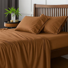 King Size Bedsheet With 2 Pillow Covers - 108 X 108 Inches, Chocolate | Wrinkle & Fade Resistant Bedding | Perfect For Homes, Hotels, Villas, Resorts & Guest Houses