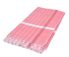 Sathiyas Bath Non-Terry Cotton Towel 550 Gsm | Ultra Absorbent Super Soft & Comfortable-Quick Drying Towel (Orange, Blue & Pink) - 3 Piece