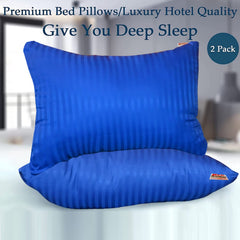 Premium Hotel Quality Soft Polyester Blend Fiber Pillow, Royal Blue - 16x24 Inch | Standard Size, Neck Support, Washable, Removable Cover | Bed Pillow, Comfortable Pillow - Set Of 2