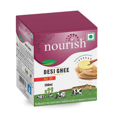 Organic Sudh Desi Ghee By Nourish | High In Protein Fiber Healthy Pure Shudh Desi Ghee Good For Bakes Cookies | (200ml) 6.7 Ounce | Box Pack