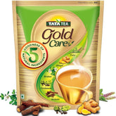 Tata Tea Gold Care Tea - 1 Kg, 35.2 Ounce | Goodness Of Elaichi, Ginger, Tulsi, Brahmi & Mulethi - Medium Caffeine Loose Leaves Chai Patti | Zip Lock Package