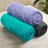 Heelium Bamboo Bath Towel 600 Gsm | Ultra Absorbent | 3x Softer Than Cotton Towels | Pack Of 3 - Iris, Grey, Teal