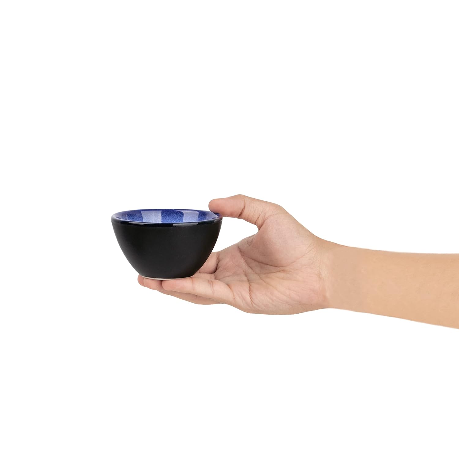 Ceramic Veg Bowls Set Of 6 For Dinner - 220ml Each, Blue Reactive | Katori Set - Ceramic Bowls Set | Dessert Bowl Set With Glossy Finish - Ice Cream Bowls Ceramic Veg Bowls Set Of 6 For Dinner - 220ml Each, Blue Reactive | Katori Set - Ceramic Bowls Set | Dessert Bowl Set With Glossy Finish - Ice Cream Bowls