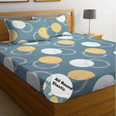 Double Bedsheet With 2 Matching Pillow Covers Set | 72 X 78+10 Inches, Grey - Designer Printed Bedsheet Set | Perfectly Styled & Coordinated Look Bedsheet