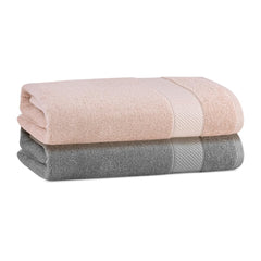 Himeya Bamboo Bath Towels 800 Gsm | Large Soft & Highly Absorbent, Eco-Friendly Design For Ultimate Comfort & Quick Drying -Stand Stone & Steel Grey (Pack Of 2)