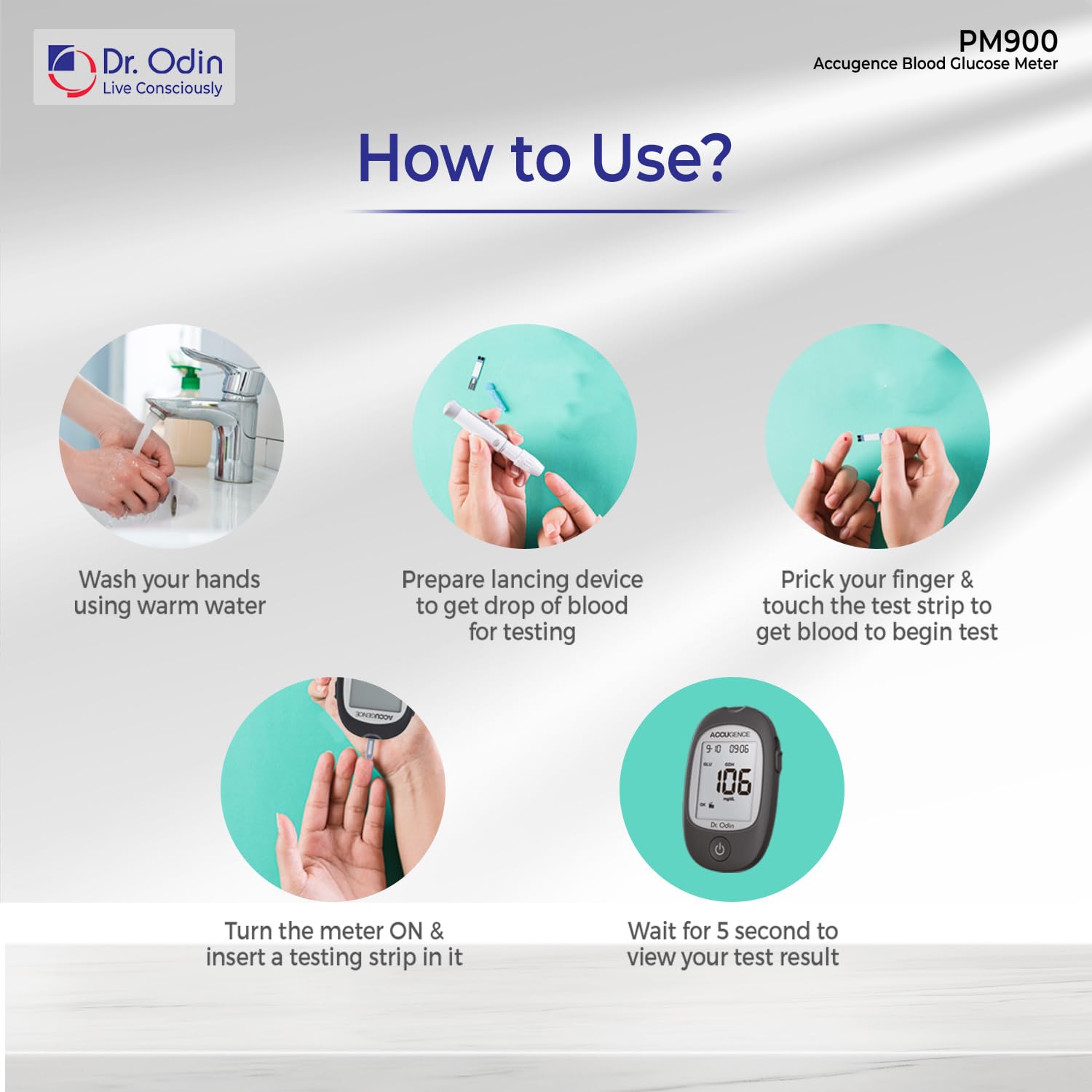 Dr. Odin Accugence Blood Sugar Testing Strips (GLU GOD) - 50 Glucometer Strips for Dr. Odin Accugence Glucometer Only Dr. Odin Accugence Blood Sugar Testing Strips (GLU GOD) - 50 Glucometer Strips for Dr. Odin Accugence Glucometer Only
