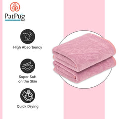 Patpug Ultra Soft Microfiber Hand Towel 400 | Comfortable, Fade Resistant, Highly Absorbent, Quick Drying Towel (Purple) - 2 Piece