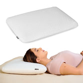 Orthopedic Memory Foam Pillow For Comfortable Sleep, White - 24 X 16 X 4 Inch | For Neck & Shoulder Pain Relief With Removable Zipper White Jacquard Cover | Back, Stomach Sleepers - Pack Of 1
