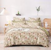 Double Bedsheet For King Size With 2 Matching Pillow Covers - 108 X 108 Inches, Beige | Glace Cotton Printed Bedsheet Lightweight, Soft & Smooth - Ideal For Home, Guest House