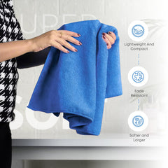 Black Gold The Finer Touch Microfiber Bath Towels 1000 Gsm | Super Absorbent, Lightweight, Ultra-Soft, Fade Resistant (Sky Blue) - Pack Of 2
