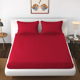 Microfiber Double Bed Bedsheet King Size Cotton Bedsheet - 95 Inch X 90 Inch, Magenta | Double Bed Sheet King Size With 2 Pillow Cover - 144 TC