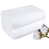 100% Cotton Bath Towel 1000 Gsm | Soft & Ultra Absorbent Quick Dry Large Size Bath Towel (White) - Set Of 2
