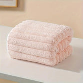 Linear Microfiber Bath Towel 300 Gsm | Large Size Bath Towel For Men & Women Lining Design (Pink)