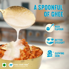 Pure Desi Buffalo Ghee By Parsi Dairy Farm'S | Healthy & Nutrients Buffalo Ghee Perfect For Heart Health | (1 Litr) 33.8 Ounce | Jar Pack