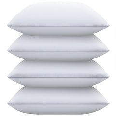 Bed Pillows For Sleeping, Queen Size Pillows, Down Alternative Filling, White | Pillow For Back, Stomach & Side Sleepers Grey, Comfortable-Durable | Luxury Fabric, Machine Washable - Set Of 4