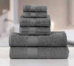 Fash Home International Micro Twist 2 Bath +2 Hand + 2 Face Towel 1200 Gsm | Pack Of 6 (Charcoal Grey)