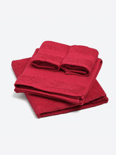 Monte Carlo Solid 2 Bath Towel & 2 Hand Towel 1400 Gsm (Dark Red)