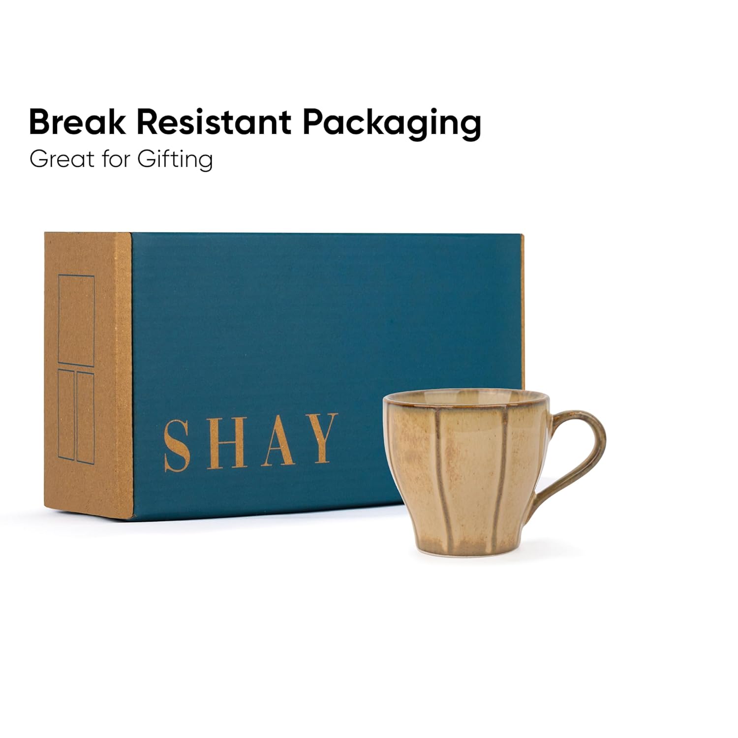 Ceramic Line Tea Cups Set Of 6 - Beige Reactive, 180ml Each | Tea Cup Set Of 6 - Premium Porcelain Tea Set | Ceramic Tea Cup With Glossy Finish - Small Cups For Tea | Line Tea Cup Only Ceramic Line Tea Cups Set Of 6 - Beige Reactive, 180ml Each | Tea Cup Set Of 6 - Premium Porcelain Tea Set | Ceramic Tea Cup With Glossy Finish - Small Cups For Tea | Line Tea Cup Only