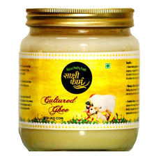 Natural Organic Cultured Desi A2 Ghee By Sakshi Farms | Rich In Vitamin A, D & K Healthy Vedic Bilona Method Pure Desi Ghee | (250ml) 8.4 Ounce | Jar Pack