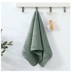 Housse Microfiber Nova Coral Fleece Hand Towel 800 Gsm | Ultra Soft Super Absorbent Towels For Gym, Yoga & Beach (Green) - Pack Of 4