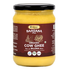 Natural Pure Barsana Magic Bilona Cow Ghee By Sanjeevani Organics | Rich In Nutrients & Protein Fiber Healthy Cow Ghee Good For Weight Management | (500ml) 16.9 Ounce | Jar Pack
