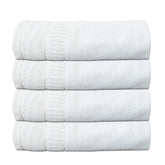Ayus 100% Cotton Large Bath Towel 1600 Gsm | Ultra Soft Super Absorbent Towel (White) - Set Of 4