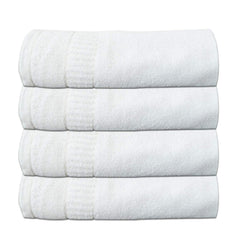 Ayus 100% Cotton Large Bath Towel 1600 Gsm | Ultra Soft Super Absorbent Towel (White) - Set Of 4