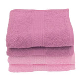 Patpug 100% Indian Ultra Soft Cotton Hand Towel 800 Gsm | For Gym, Workout, Yoga, Wash Basin (Mahogany & Baby Pink) - 4 Piece