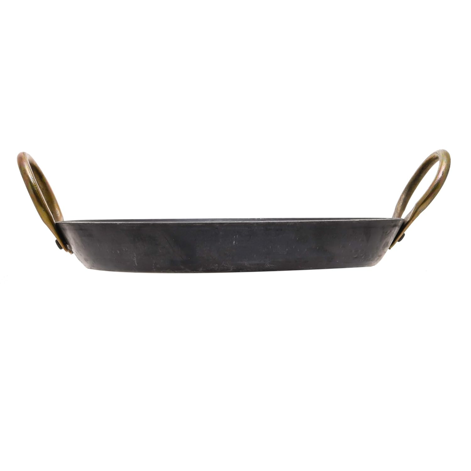 Heavy Base Black Cast Iron Flat Kadai - 12 Inches | Tavi, Fry Pan, Tai For Making Jalebi, Dal Tadka - Gas Stovetop Compatible Heavy Base Black Cast Iron Flat Kadai - 12 Inches | Tavi, Fry Pan, Tai For Making Jalebi, Dal Tadka - Gas Stovetop Compatible
