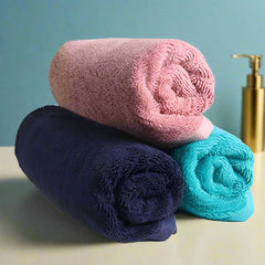 Heelium Bamboo Hand Towel 600 Gsm | Ultra Absorbent & Anti-Bacterial 3x Softer Than Cotton Towels (Peach, Blue & Teal)- Pack Of 3