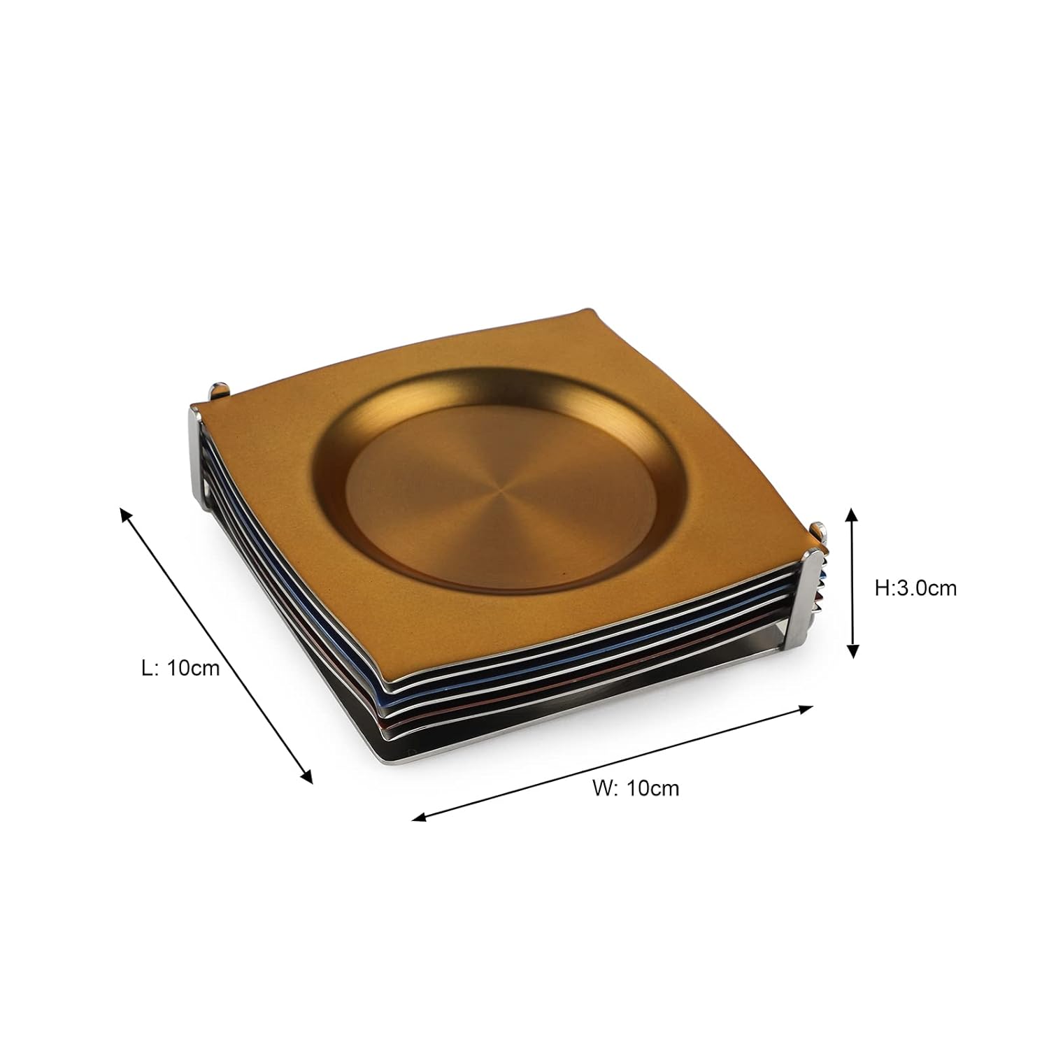 Multicolor Stainless Steel Coaster Set Of 6 - Aladdin Series | Premium Stainless Steel Coasters With Stand - Drink Beverage Wine Glasses Pad, Table Top Protector Multicolor Stainless Steel Coaster Set Of 6 - Aladdin Series | Premium Stainless Steel Coasters With Stand - Drink Beverage Wine Glasses Pad, Table Top Protector