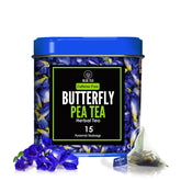 Blue Tea Butterfly Pea Flower Herbal Tea - 15 Pyramid Tea Bags | Supports Overall Health & Well Being - Caffeine Free, Non-GMO, Antioxidant-Rich
