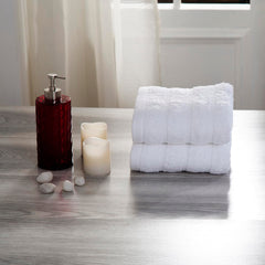 Maspar 100% Cotton Casper Hand Towel 500 Gsm (White) - 2 Pcs