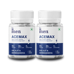 Formen Acemax Capsules For Men, Shilajit Ashwagandha, Ayurvedic Supplements, Enriched With 50% Fulvic Acid, Ashwagandha, & Black Pepper Extract, Natural | 30 Capsules 50gm 0.1lbs Each Pack Of 2