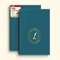 Flip Note A5 Notepad – Velvet Finish Cover, 80 Sheets, Smooth Paper (Velvet Teal) Pack Of 2